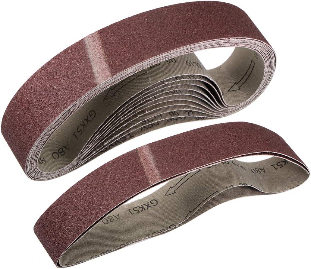 2-inch X 27-inch(50mm X 686mm) Sanding Belt 80 Grit Aluminum Oxide 12pcs
