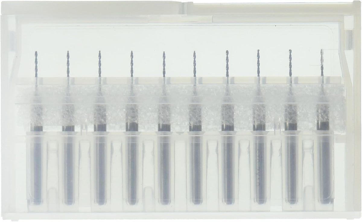 10pcs 0.7mm Tip Spiral Flute Tungsten Carbide Micro PCB Drill Bits