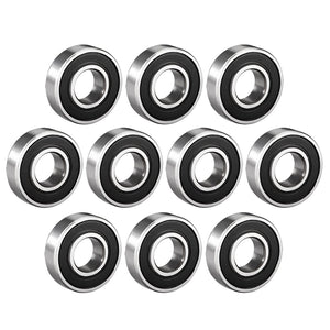 6001-2RS Ball Bearing 12mm x 28mm x 8mm Double Sealed 180101 Deep Groove Bearings High Carbon Steel Z1 (Pack of 10)