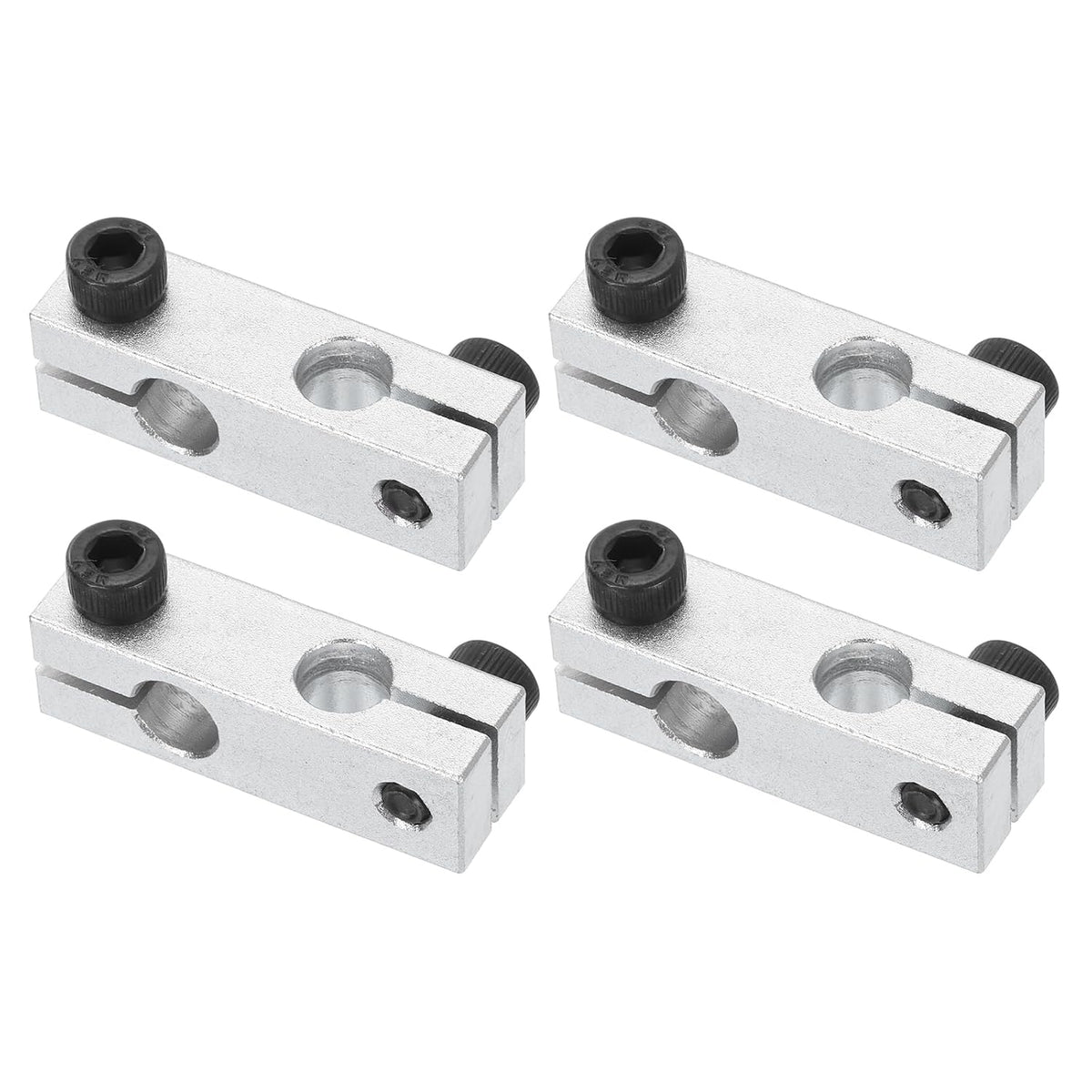 4pcs Aluminum Alloy Linear Rail Guide Cross-Type Connector for 8mm Diameter Linear Rail Shaft Rod Guides for CNC Machines, Automation Equipment, Silver Tone