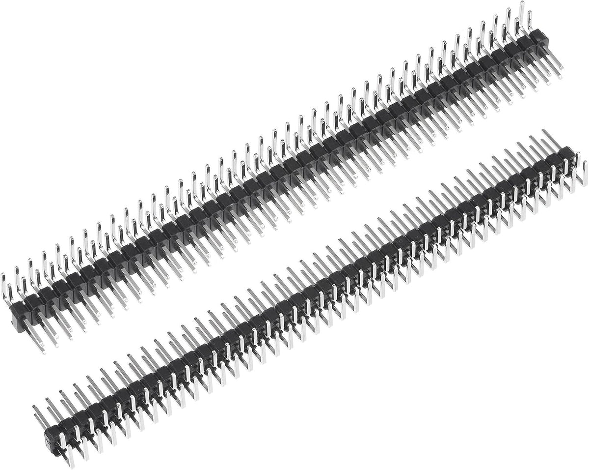 Right Angle Header Pin 80P 2 Row 2.54mm Pitch Silver Tone Pin for PCB 4pcs