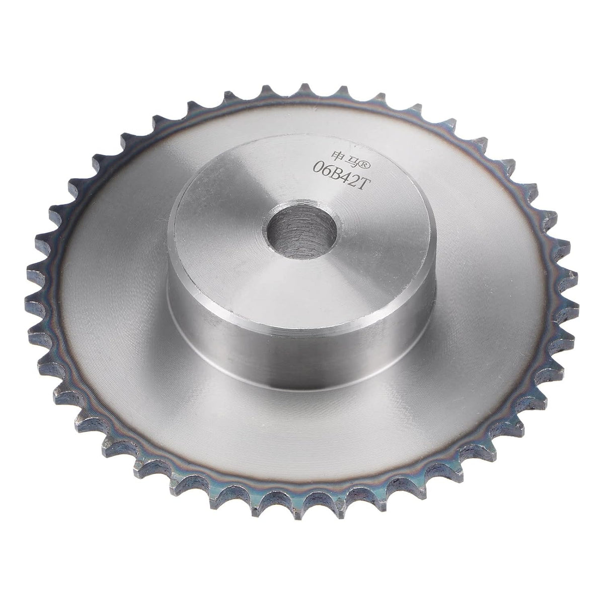 42 Teeth Sprocket Type B Single Strand 3/8" Pitch, 16mm Bore A3 Carbon Steel for ISO 06B