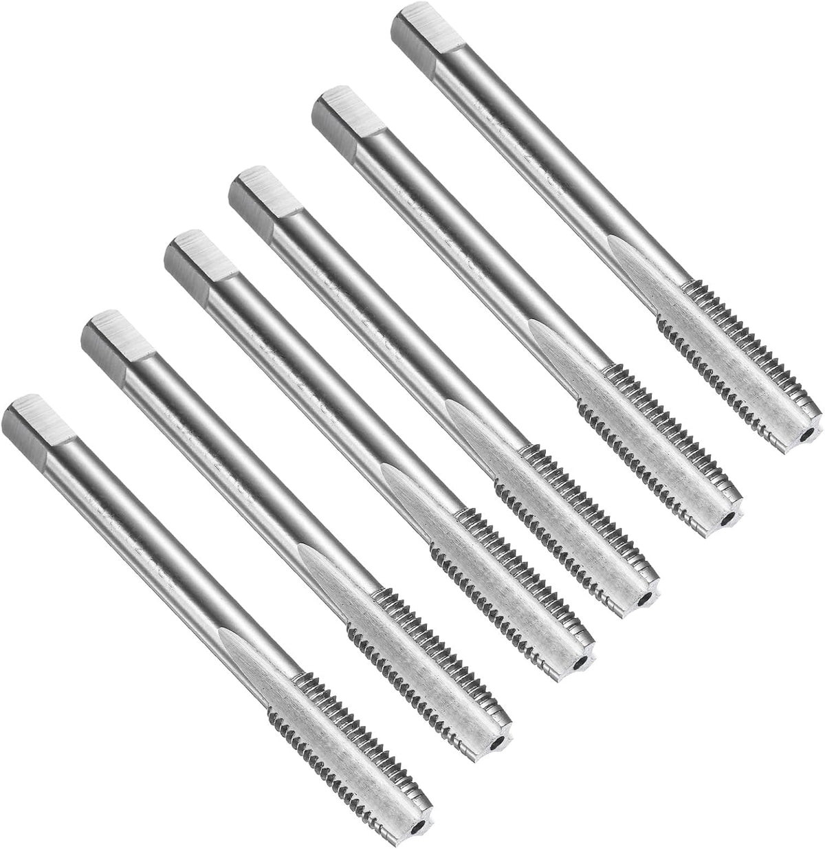 6pcs Straight Flute Thread Tap, M8 x 1 Metric Screw Threading Tapping Tool Thread Milling Machine Taps, High-Speed Steel 6542 (HSS 6542)