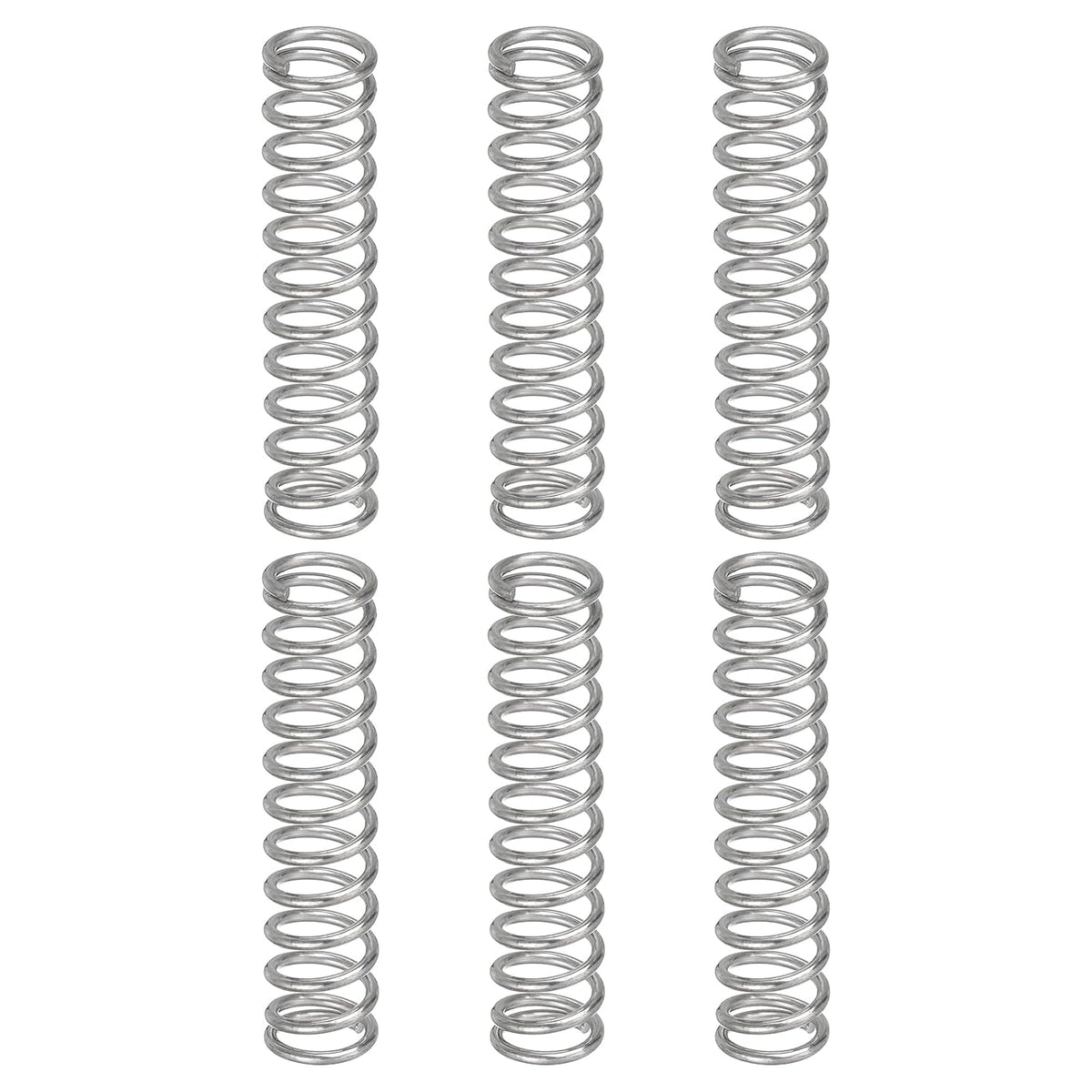 6Pcs Compression Springs, 1mm Wire Diameter x 8mm OD x 50mm Length 304 Stainless Steel Extension Spring Ballpoint Pen Pressure Springs for Shop Home Repairs, Silver