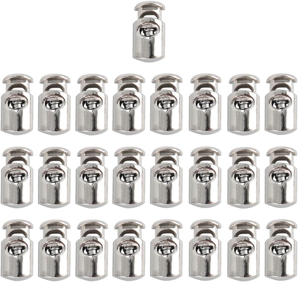 LinkMejor Plastic Cord Locks Stopper End Spring Stop Single Hole Toggle Fastener Stopper for Drawstrings