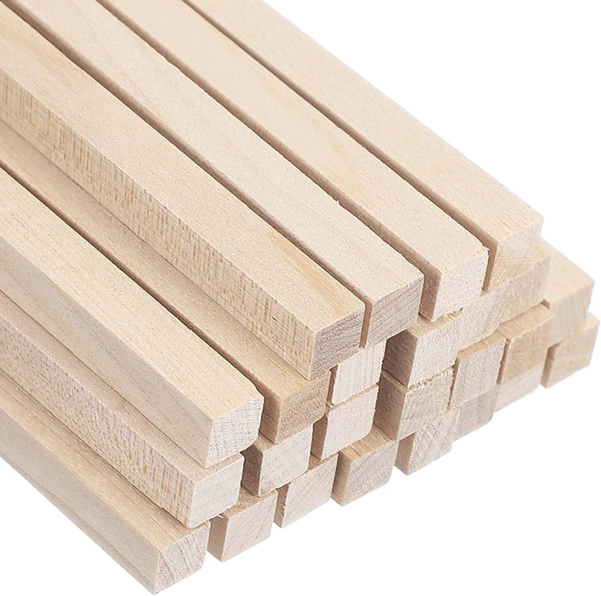 12 Pcs Wooden Dowel Rods, 9/32 x 12 Inch Square Unfinished Natural Wood Sticks Long Wooden Assorted Dowels Unfinished Hardwood Sticks for Craft DIY Projects Supplies