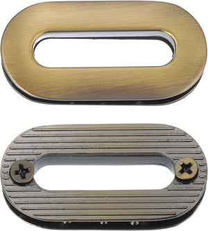 2Pcs Screw Together Grommets, 1-15/32 Inch Alloy Screw-in Oval Eyelets Grommets Bag Loop Curtain Grommets for DIY Sewing Clothes Leather Handbag Replacement, Brass
