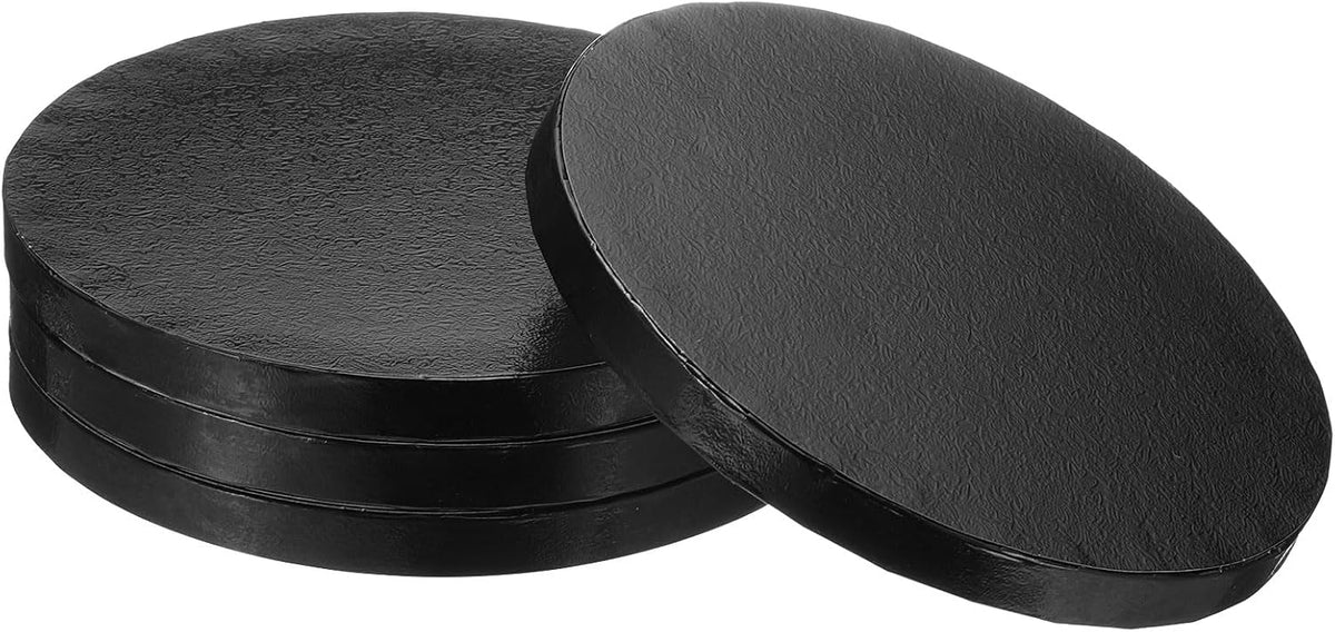 4pcs Cake Boards, 6 Inch Round Cake Drum Circle Cake Base Grease Proof Pastry Board for Cake Baking Wedding Birthday Party Supplies Black