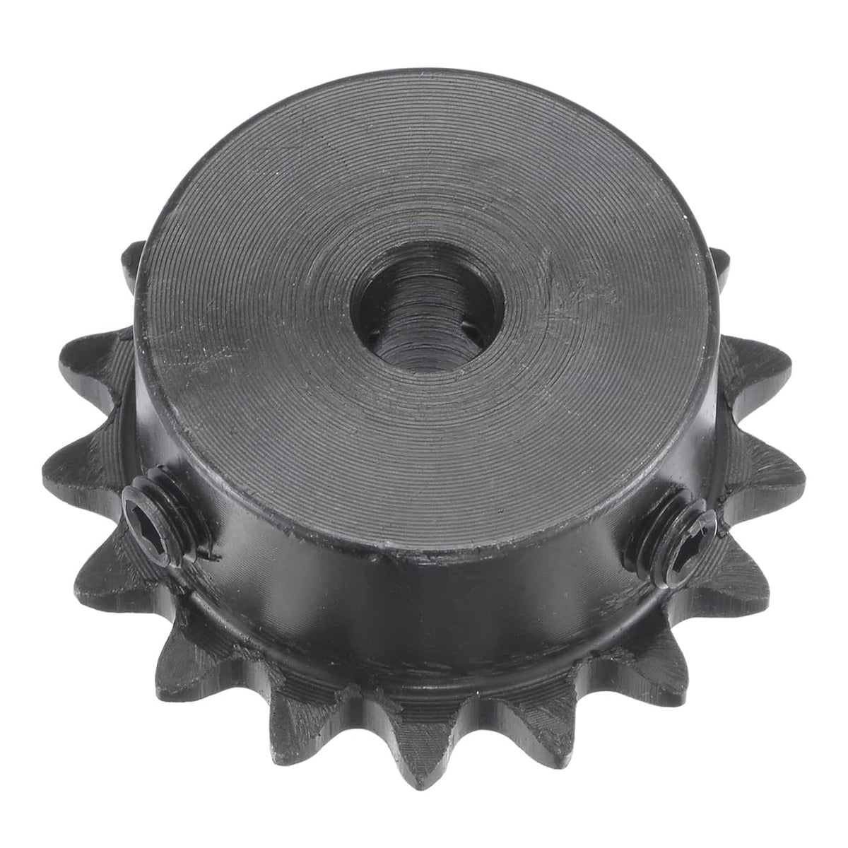 17 Tooth Roller Sprocket B Type, #25 Chain, Single Strand 1/4" Pitch, 6.35mm Bore Black Oxide C45 Carbon Steel with Set Screws for ISO 04C