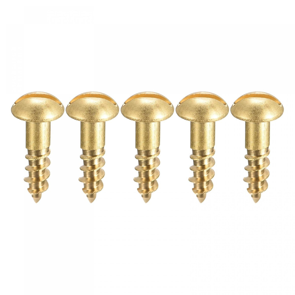 Wood Screws M4 x 12mm Slotted Round Head Brass Self-Tapping Screw 50 Pcs
