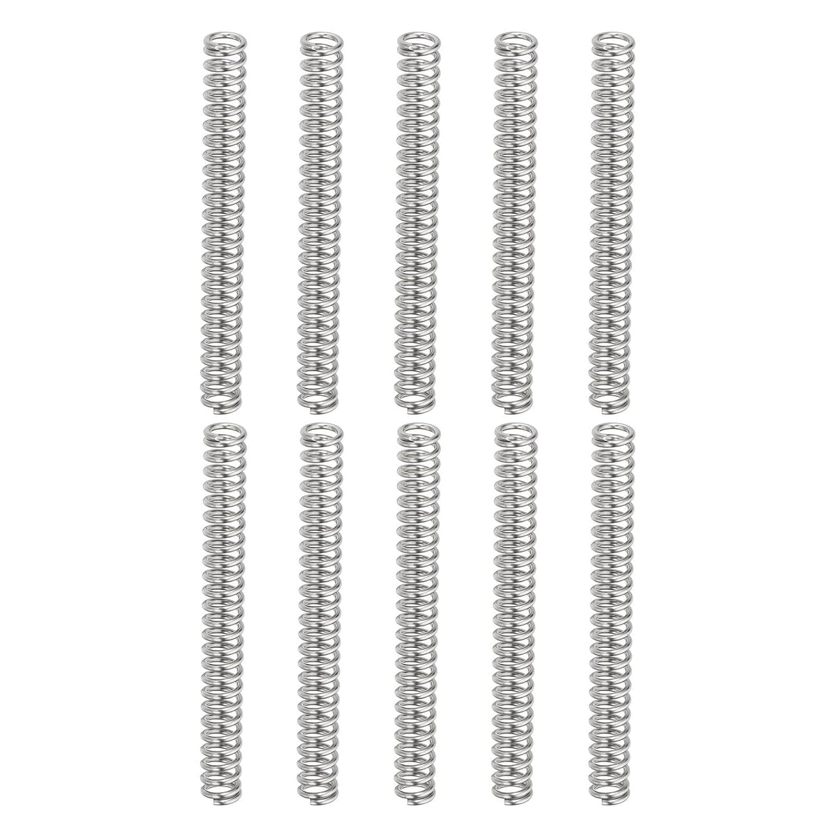 10Pcs Compression Springs, 0.8mm Wire Diameter x 5mm OD x 45mm Length 304 Stainless Steel Extension Spring Ballpoint Pen Pressure Springs for Shop Home Repairs, Silver