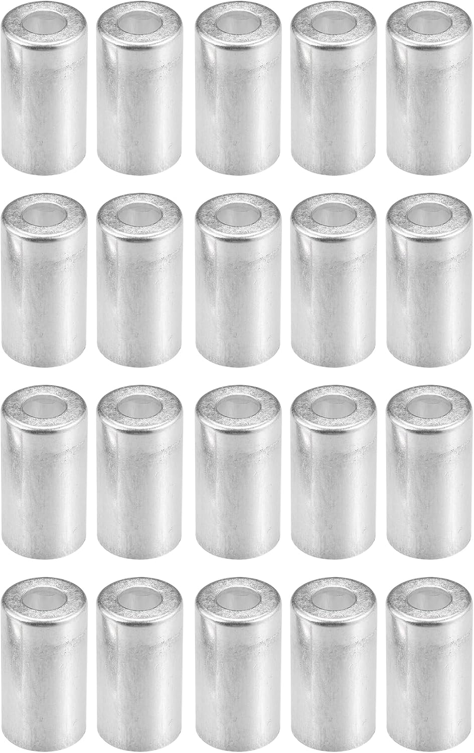 20pcs Car Aluminum Cylindrical Air Conditioner Pipe Joint Fitting Sleeve 10mm 16mm Hole Dia