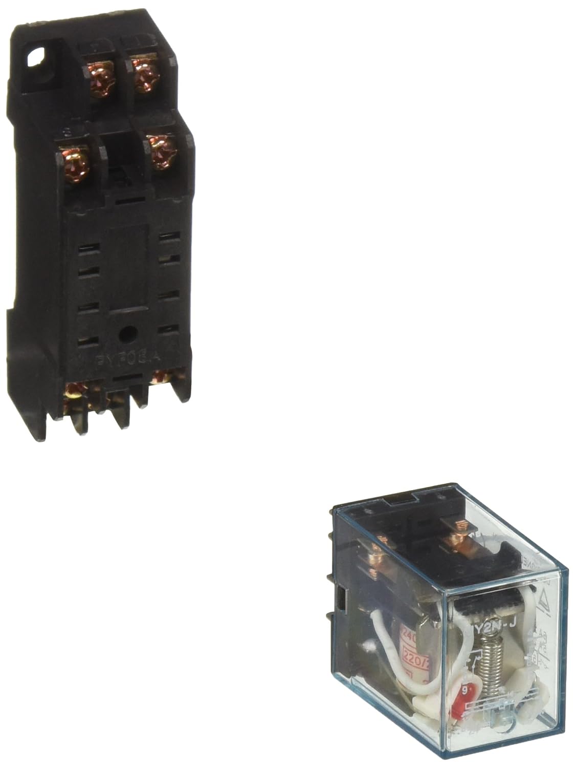A15011200ux0375 Coil 8-Pin DPDT DIN Rail Electromagnetic Power Relay with DYF08A Socket, AC 220V/240V
