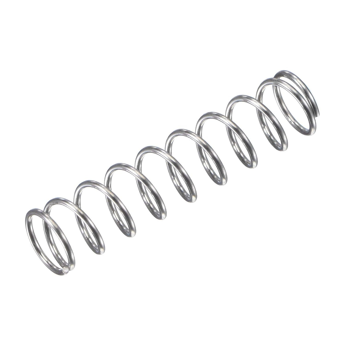 Compression Spring,304 Stainless Steel,7mm OD,0.7mm Wire Size, 18mm Compressed Length,30mm Free Length,11.8N Load Capacity for Home Projects, Silver Tone, 5pcs
