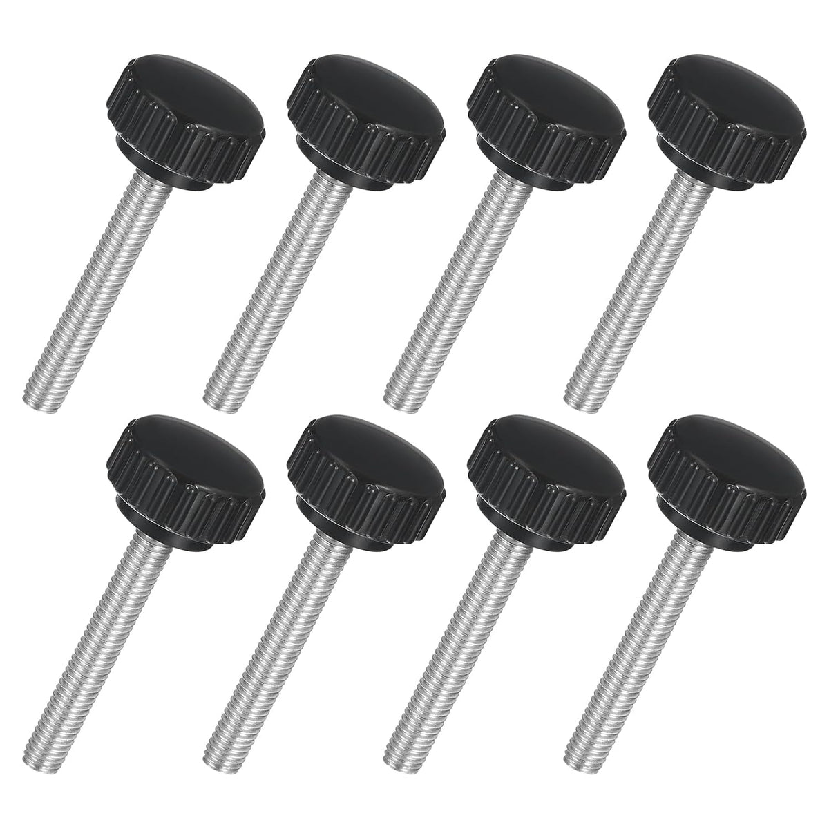 8Pcs M6 x 40mm Knurled Clamping Knob, 304 Stainless Steel Thumb Screw Clamping Knob Round Hand Threaded Hand Bolt Stud Knob 22mm Dia for Machinery