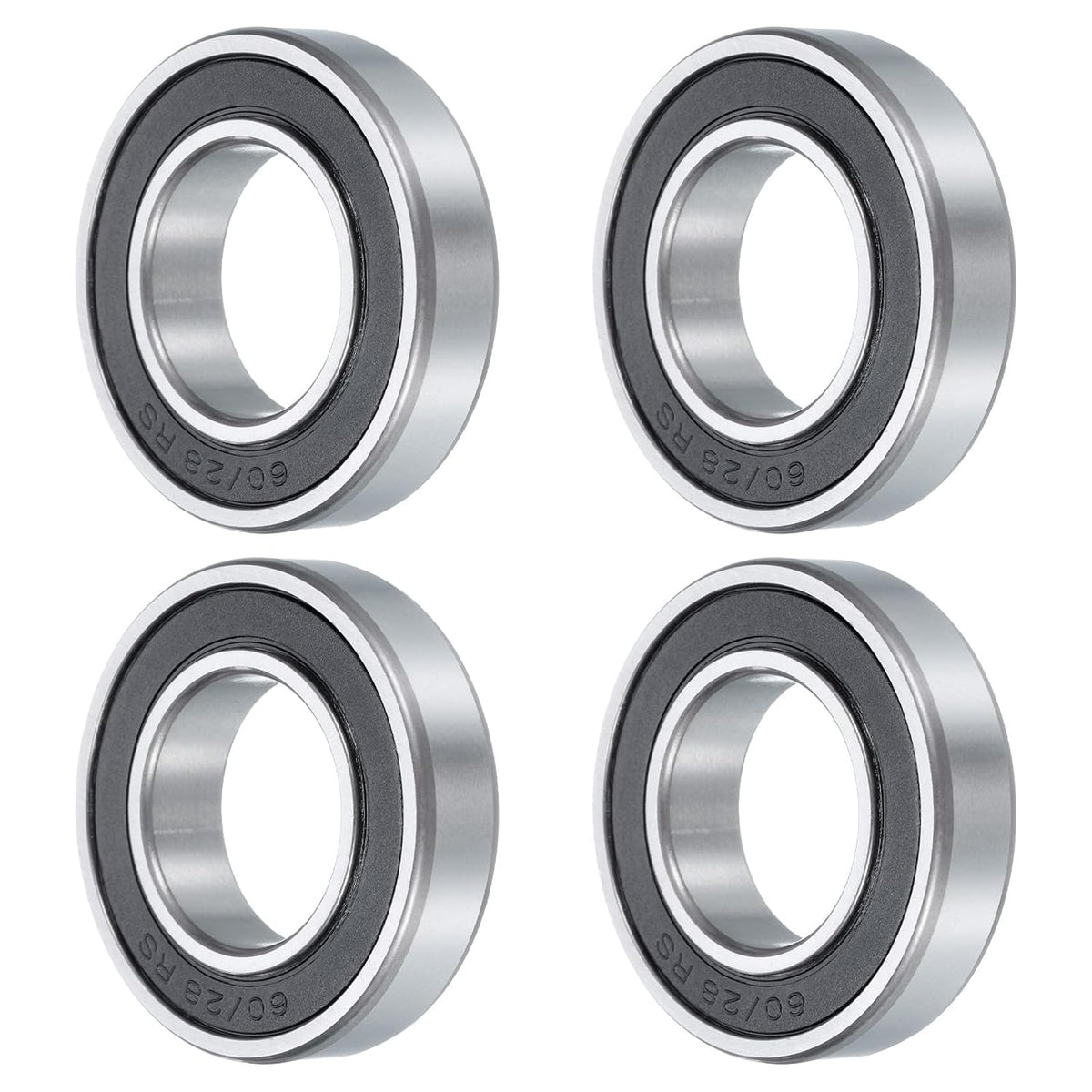 4 Pcs 60/28-2RS Deep Groove Ball Bearing, 28mm x 52mm x 12mm High Carbon Chrome Steel Z3 Double Rubber Sealed Bearing (ABEC3)