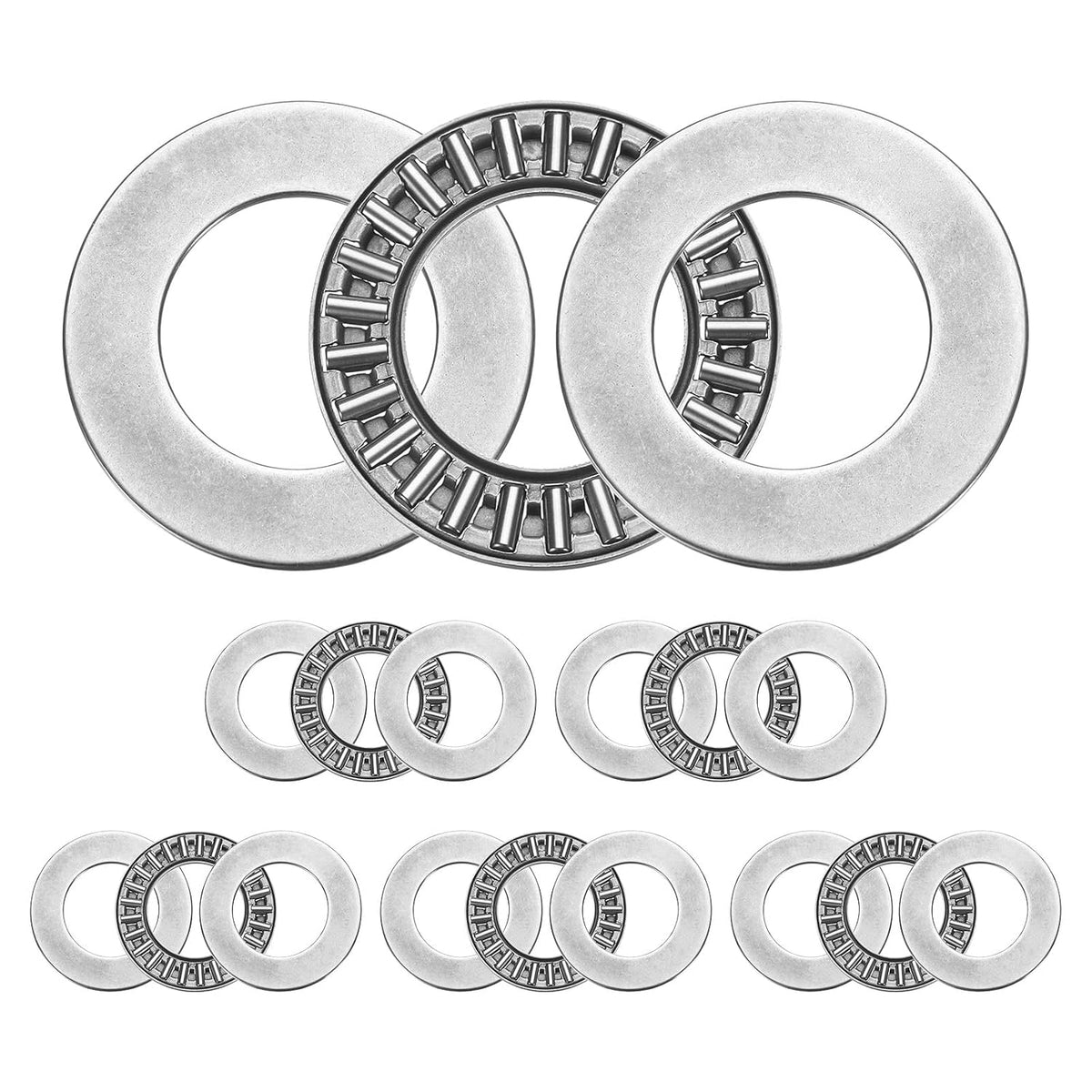 6 Sets AXK2035+2AS Thrust Needle Roller Bearings with Washers, 20x35x4mm Chrome Steel Needles Roller Bearing, P5 (ABEC 5)