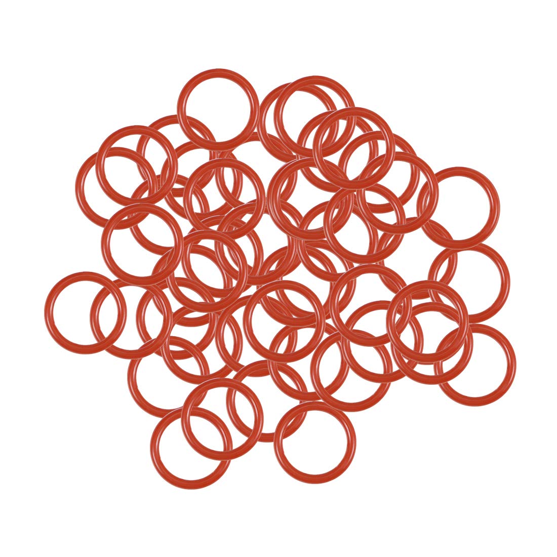 Silicone O-Ring, 8.5mm OD, 6.5mm ID, 1mm Width, VMQ Seal Rings Gasket, Red, Pack of 50