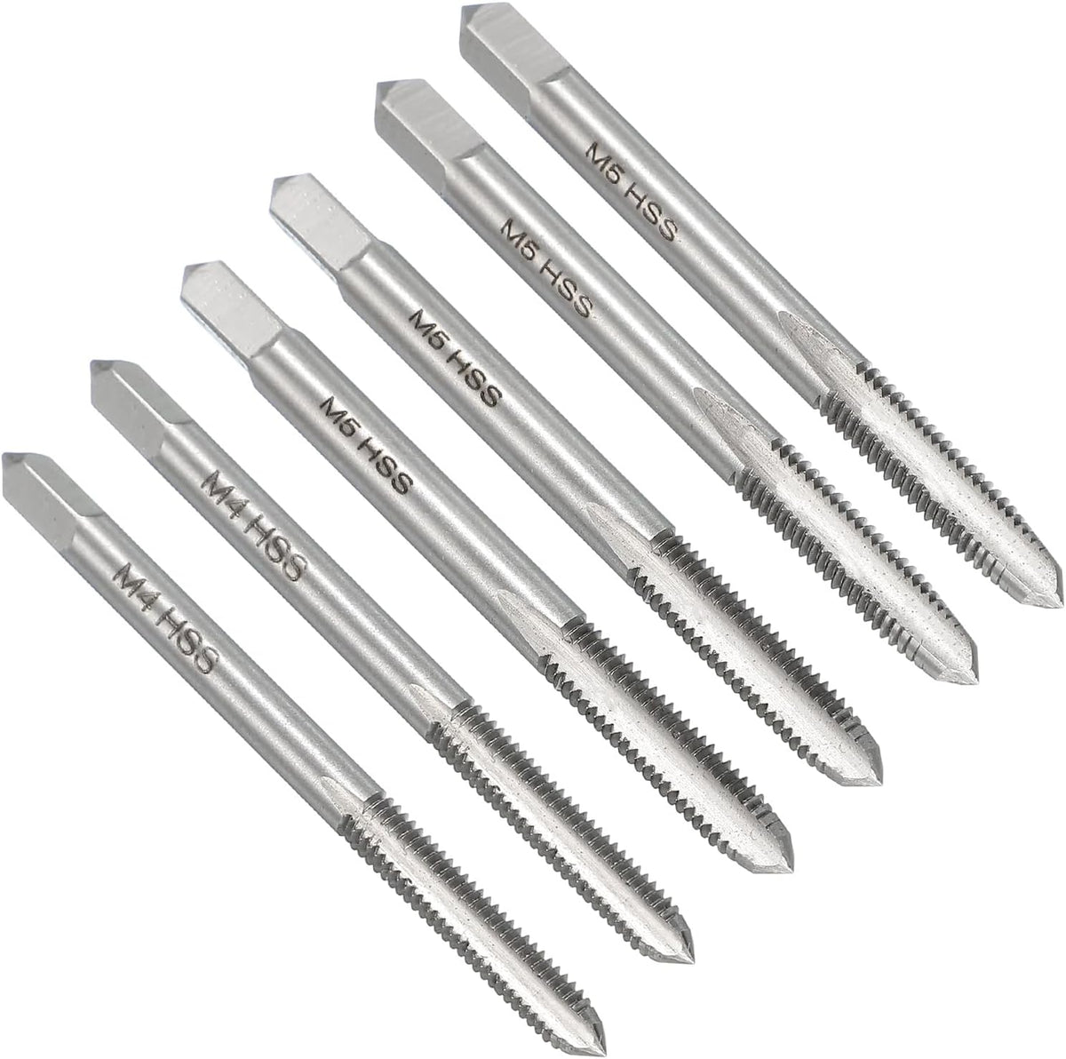 2 Set Metric Hand Tap Set, M5 x 0.8 H2 Thread Taper + Plug + Bottom Taps, High Speed Steel (HSS) Screw Threading Tapping Tools Kit