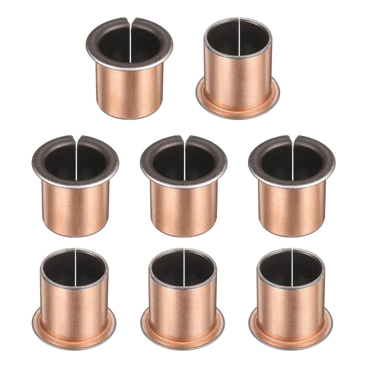 8Pcs Flanged Sleeve Bearings, 20mm Bore x 23mm OD x 30mm Length x 30mm, Sintered Bronze Wrapped Oilless Bushings