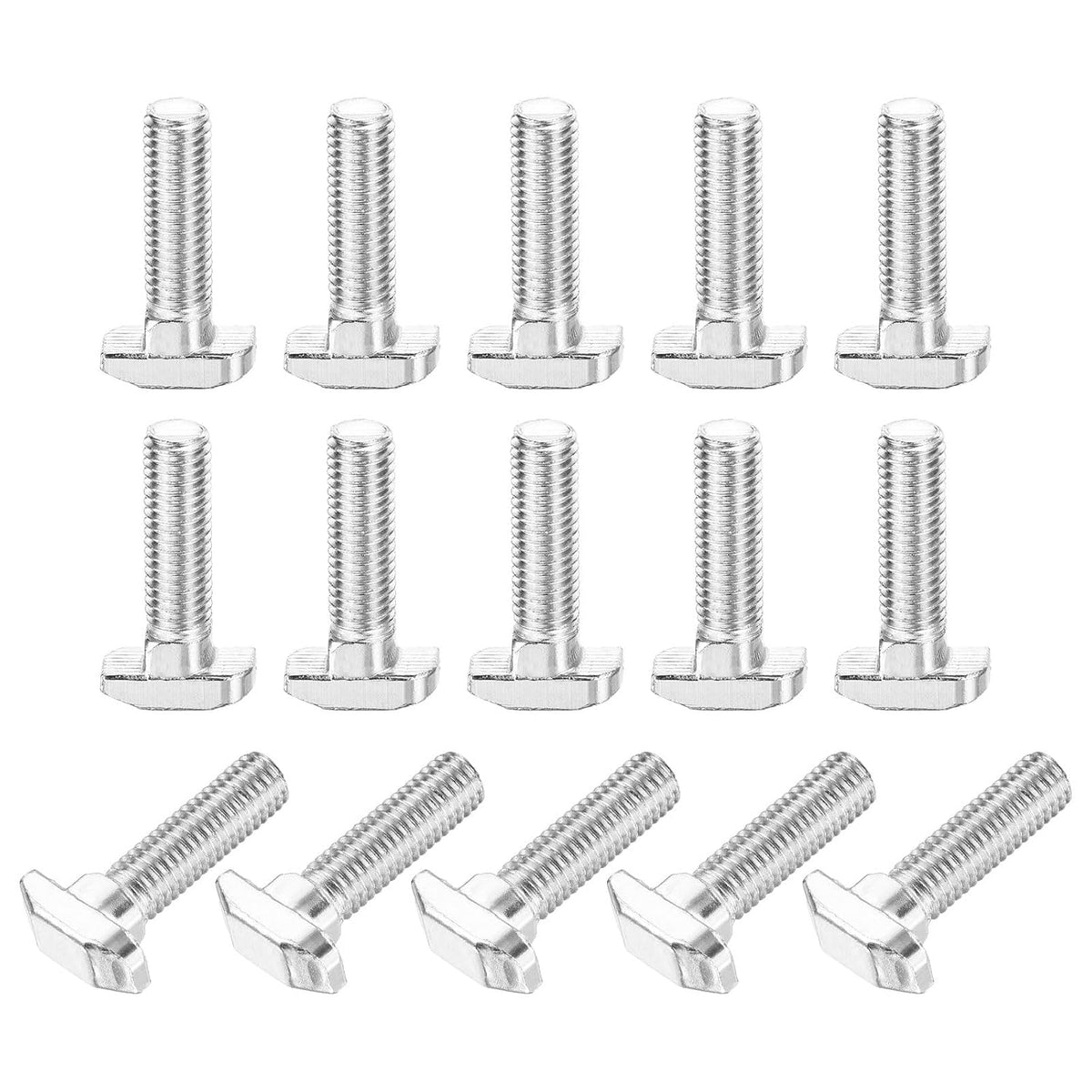 15Pcs T Slot Drop-in Bolt, M8 x 30mm T-Slot Bolts Carbon Steel T Shape Stud Sliding Screw Hammer Head T-Bolt for Standard 4040 Series Aluminum Profile