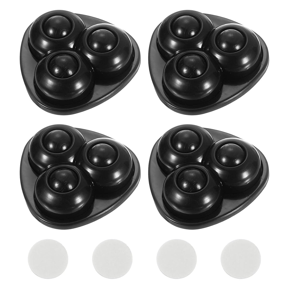 1Set Self Adhesive Caster Wheels, 38x37x14mm Sticky Pulley,360° Rotation Universal Wheel for Coffee Maker Toaster Storage Bins Trash Can(Black)