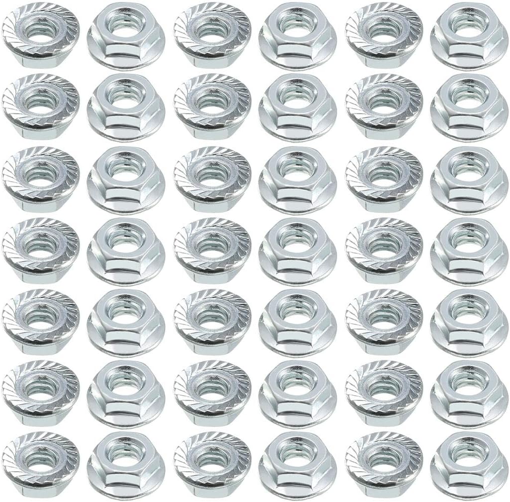 1/4-20 Serrated Flange Hex Lock Nuts, Carbon Steel 100 Pcs