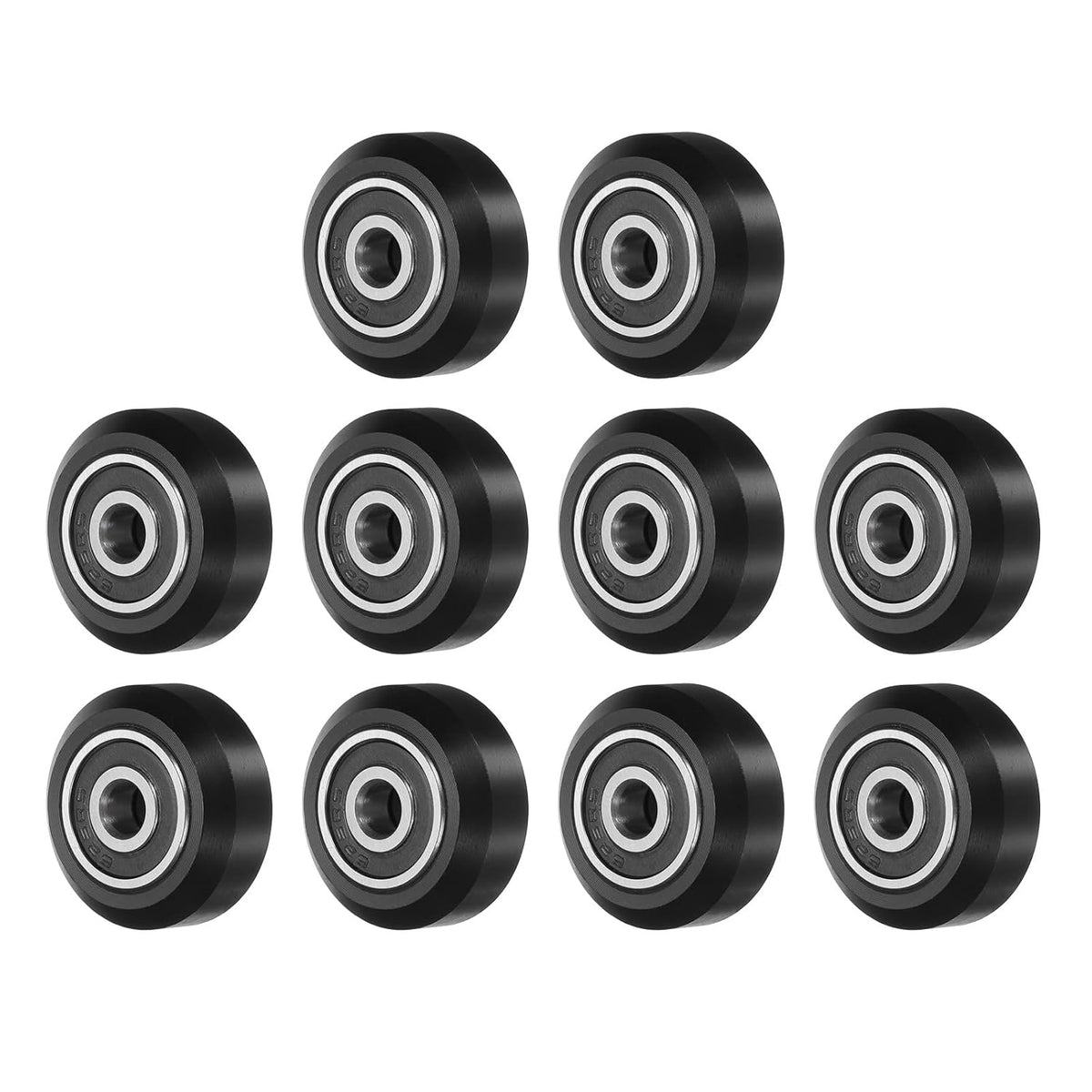10pcs 3D Printer POM Rollers, Solid High-Speed Gantry Wheels V Slot POM Pulley Wheel with 625-2RS Double Shield Bearing for 3D Printer, CNC Machine (Black)