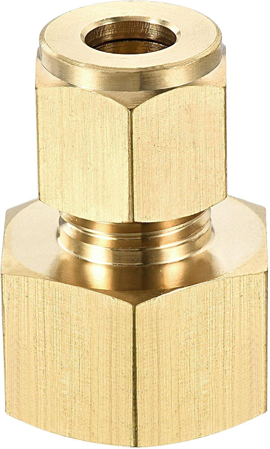 Compression Tube Fitting G1/2 Female Thread x 8mm Tube OD Straight Coupling Adapter Brass