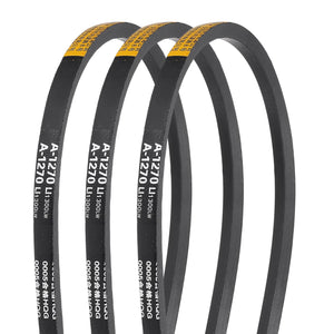 3Pcs A-1270 Rubber V-Belt, 1270mm Inner Circumference x 13mm Width x 8mm Thickness, Classic Wrapped V-Belts for Industrial Machinery Equipment