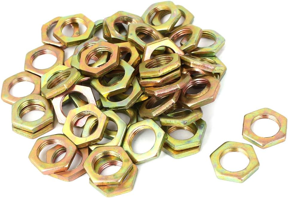 M12x1mmx3mm Carbon Steel Hex Nuts Fastener 50pcs for Screws Bolts