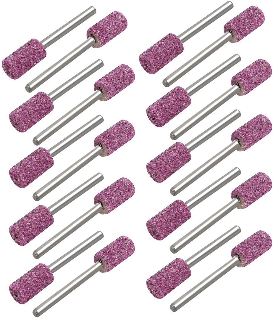 3mm 1/8-inch Shank 8mm Dia Cylinder Head Mandrel Mounted Grinding Point Pink 20pcs