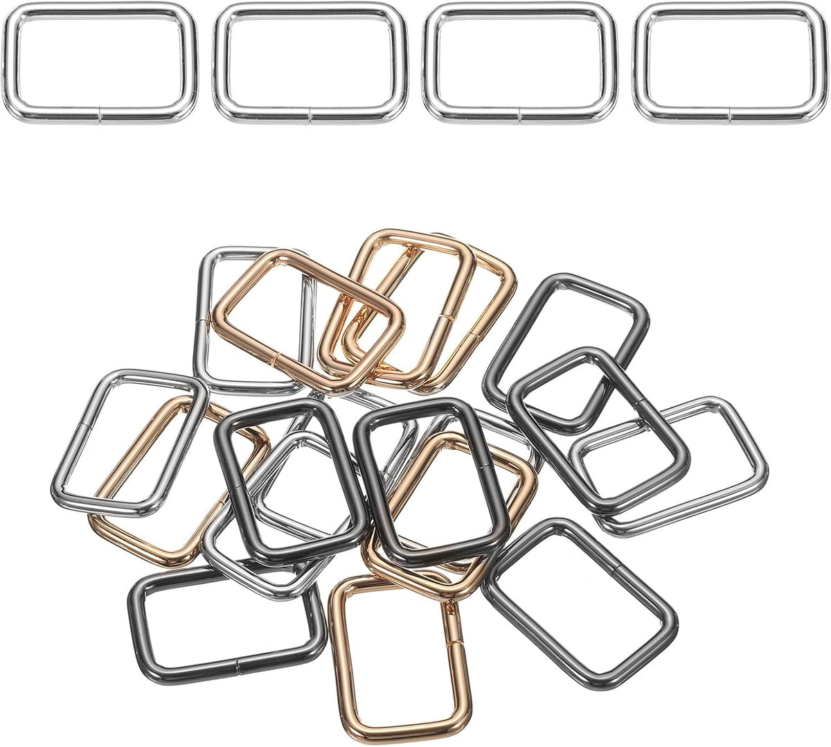 LinkMejor Metal Rectangle Ring Buckles, Square Strap for Hammocks, Wind Chimes
