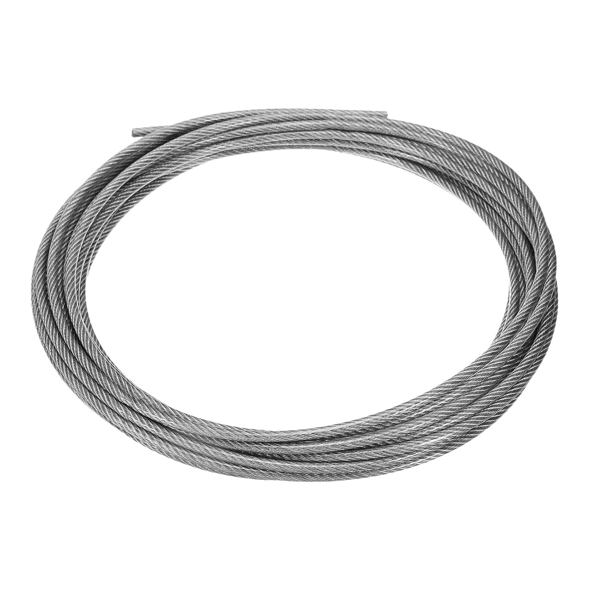 1/8" (3mm) 33ft (10m) 304 Stainless Steel Cable Wire Rope 7 x 7 Strands Core PVC Coated Aircraft Wire for Construction Outdoors Marine Rigging Decking Railings