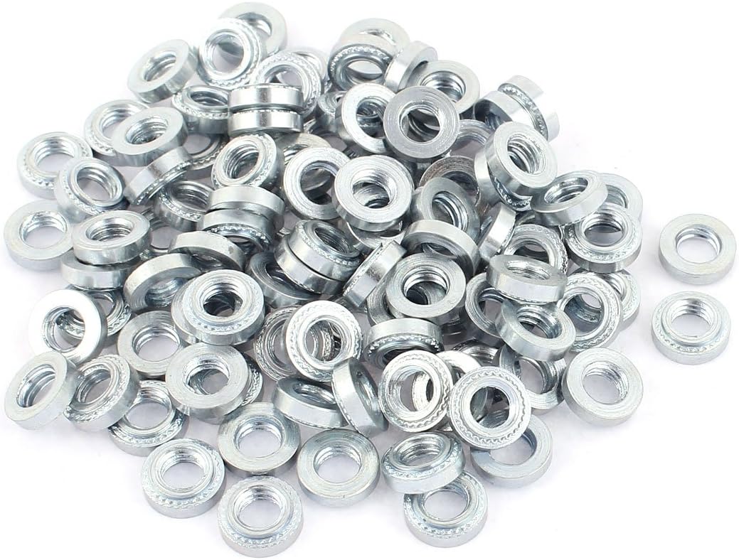 M4-0 Knurled Metal Self Clinching Nut Fastener 100pcs for 0.8mm Thick Thin Plate