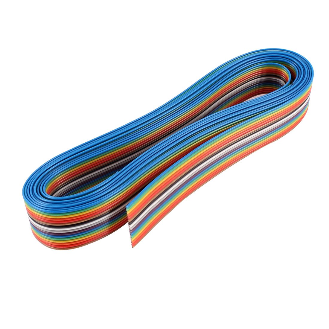 IDC Flat Ribbon Cable Rainbow Color, 16-Pin, 2.7 m, 9', 1.27 mm