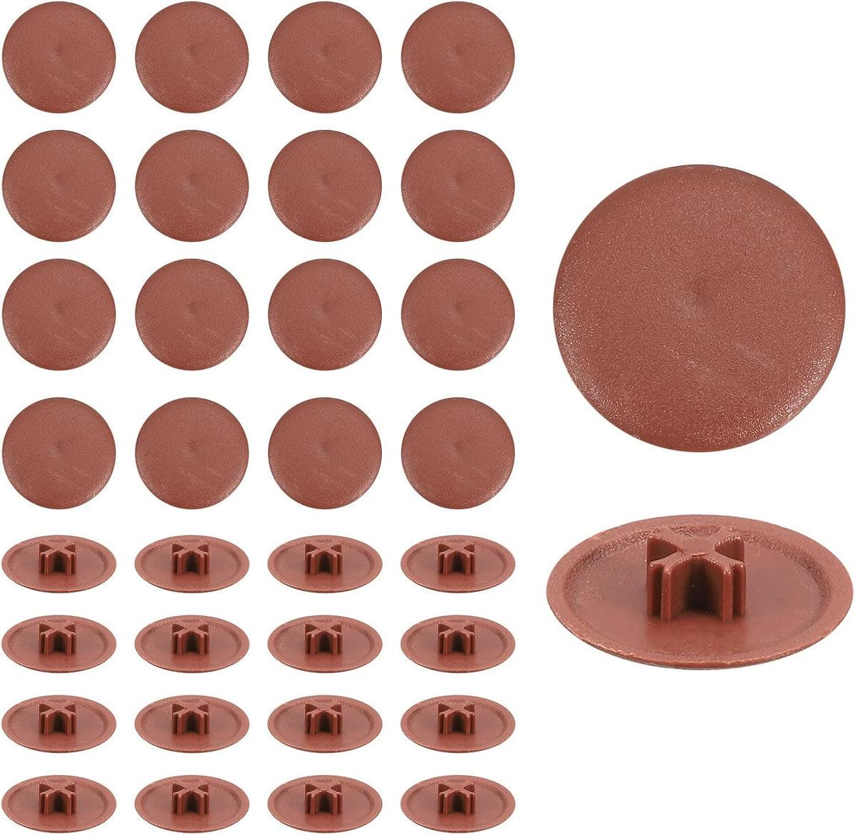 400Pcs Screw Cap Covers, 17 x 4mm Plastic Screw Decoration Cover for Phillips Cam Fitting Nut Self-Tapping Screw, Decoration Tapping Fasteners, Dark Brown