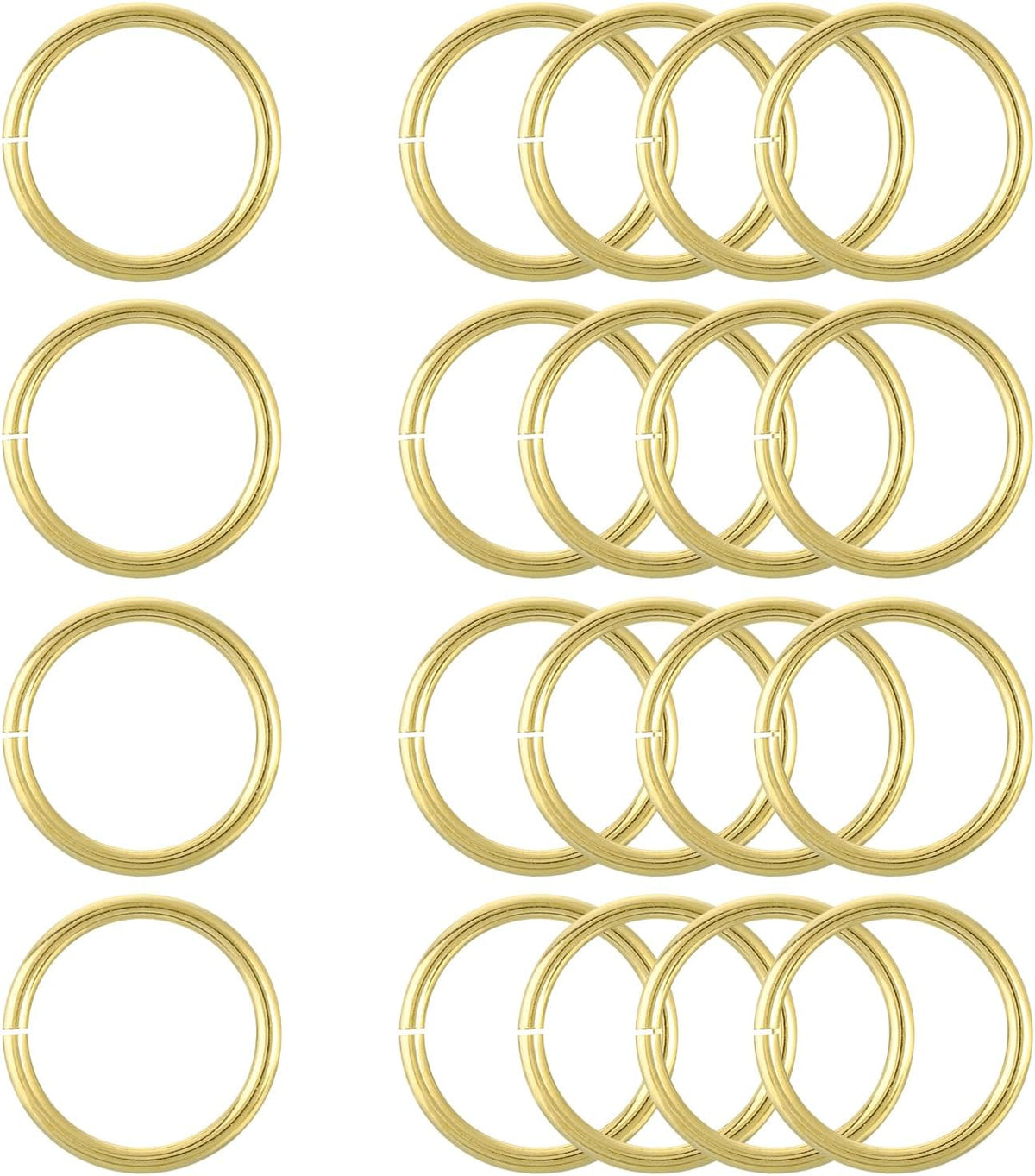 20Pcs Open Jump Rings, 30mm/1.18" OD Brass Jump Ring Connectors 3mm Thick O Rings for Necklaces Bracelet Jewelry Making Keychain DIY Craft, Gold Tone