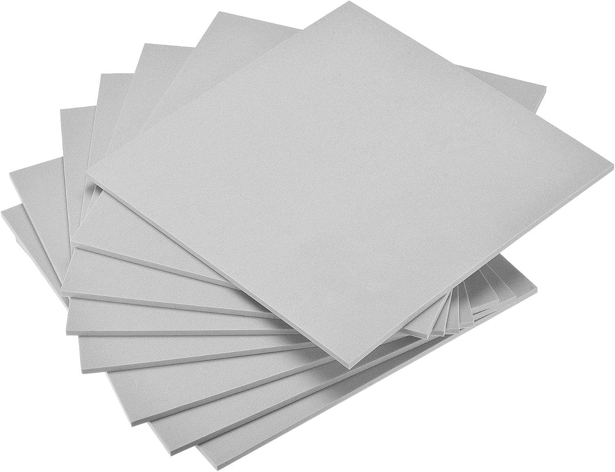 Grey EVA Foam Sheets 10 x 10 Inch 5mm Thickness for Crafts DIY Projects, 8 Pcs