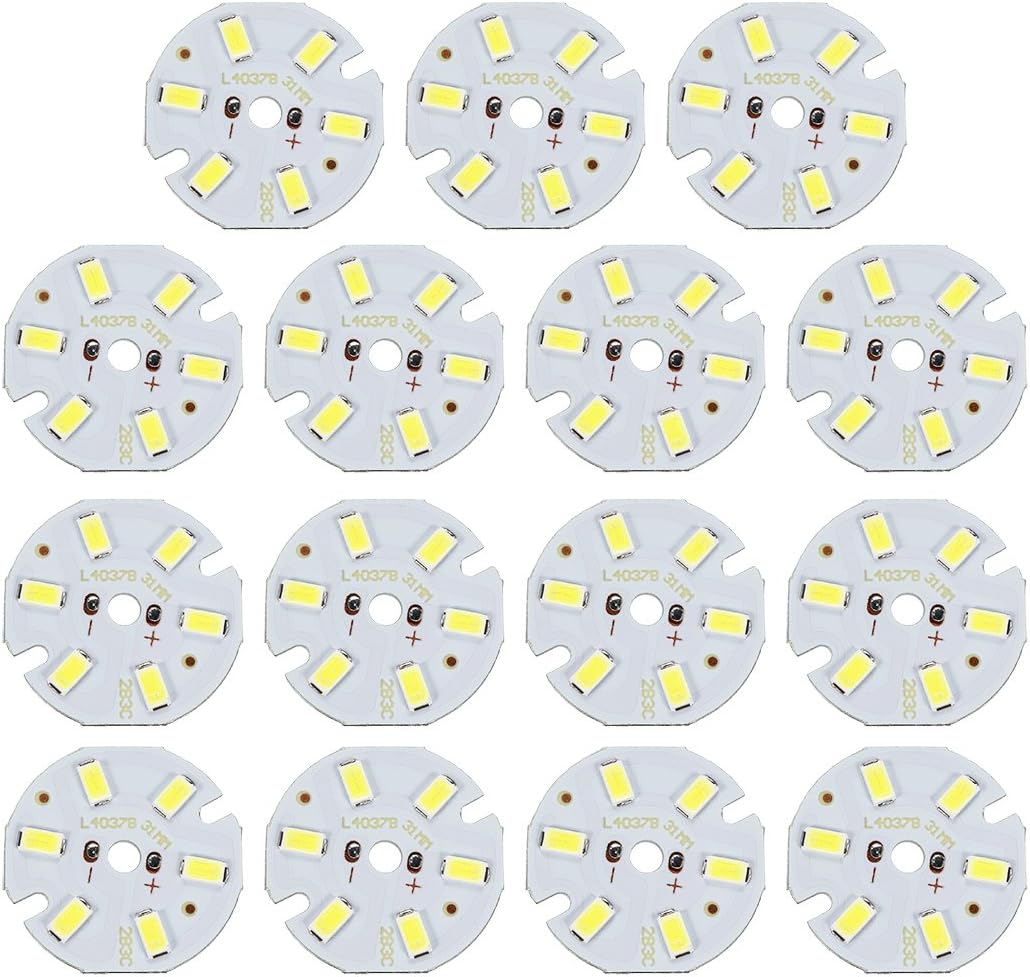 LED Chip Bulb 300mA 3W 6 LEDs 5730 Surface Mounted Devices Module Aluminum Board Pure White Super Bright 32mm Dia 15pcs for Floodlight
