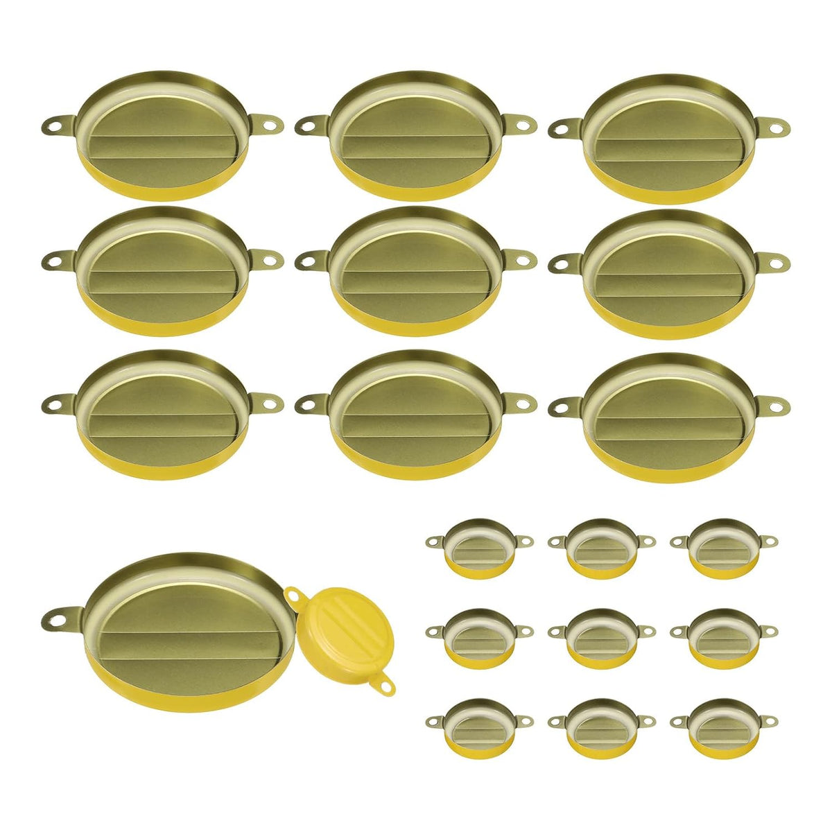 20Sets Bung Caps, Drum Bung Plug, Galvanized Bung Plug, Yellow Bung Cap with Silicone Seals Rings for 55 Gallon Drum, Oil Drum, Gas Tank and Fuel Tank