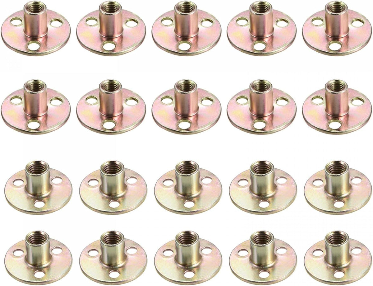 10pcs M8x37x2.5mm, 10pcs M10x37x2.5mm, Brad Hole Tee Nut Carbon Steel T-Nuts Furniture Hardware Set