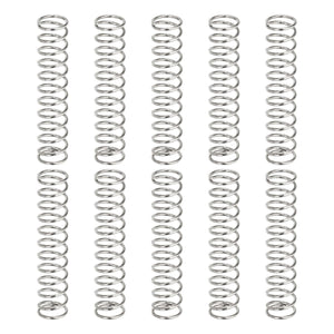 10Pcs Compression Springs, 0.8mm Wire Diameter x 9mm OD x 40mm Length 304 Stainless Steel Extension Spring Ballpoint Pen Pressure Springs for Shop Home Repairs, Silver