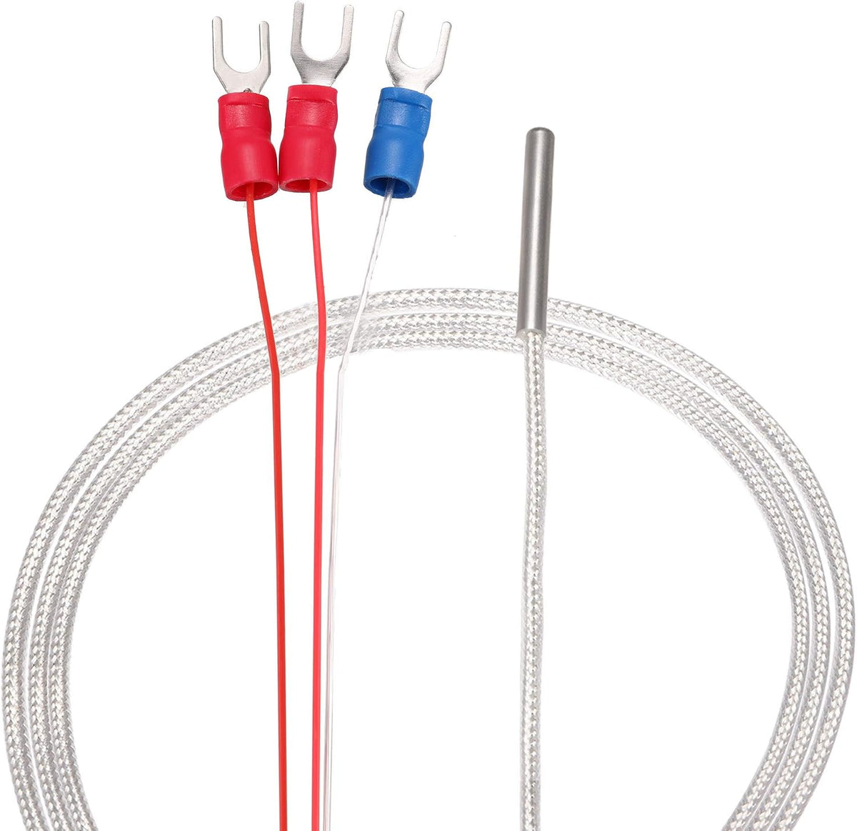 PT100 RTD Temperature Sensor Probe 3 Wires Cable Thermocouple Stainless Steel 100cm(3.3ft) (Temperature Rang: -50 to 200C)