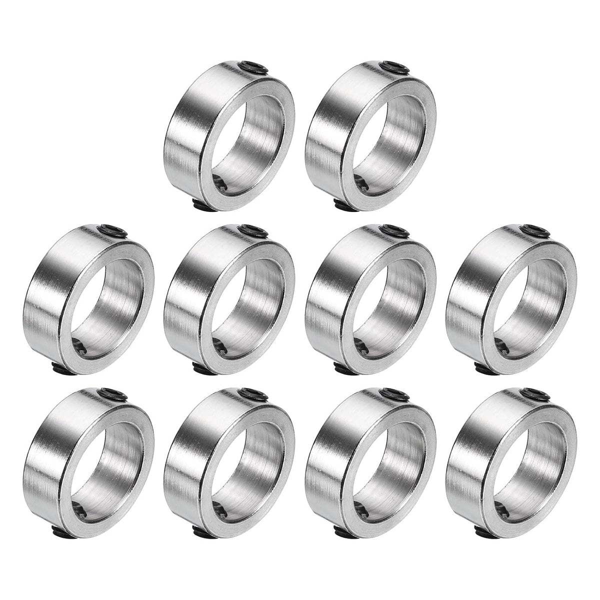 10pcs Set Screw Collars 12mm Bore 304 Stainless Steel Shaft Collars, 17mm OD, 6mm Width Axle Collar Clamp for Linear Rod Shaft Guide