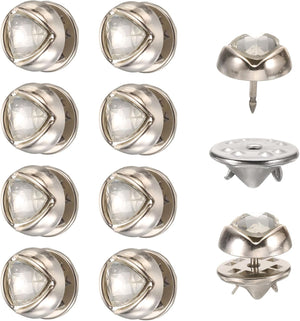 10 Sets Crystal Brooch Buttons, 11.5 mm No Sew Crystal Buttons Pins Detachable Crystal Brooch Anti-Exposure Fixed Cover Up Bottons Pins for Clothes, Shirt, Coat, DIY Craft (Clear)