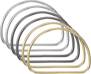 6Pcs Metal Purse Handle, D Ring Handbag Ring Buckle Bag Handle Replacement for DIY Handmade Woven Bag Luggage Hardware Accessories, Gold/Gunmetal/Silver