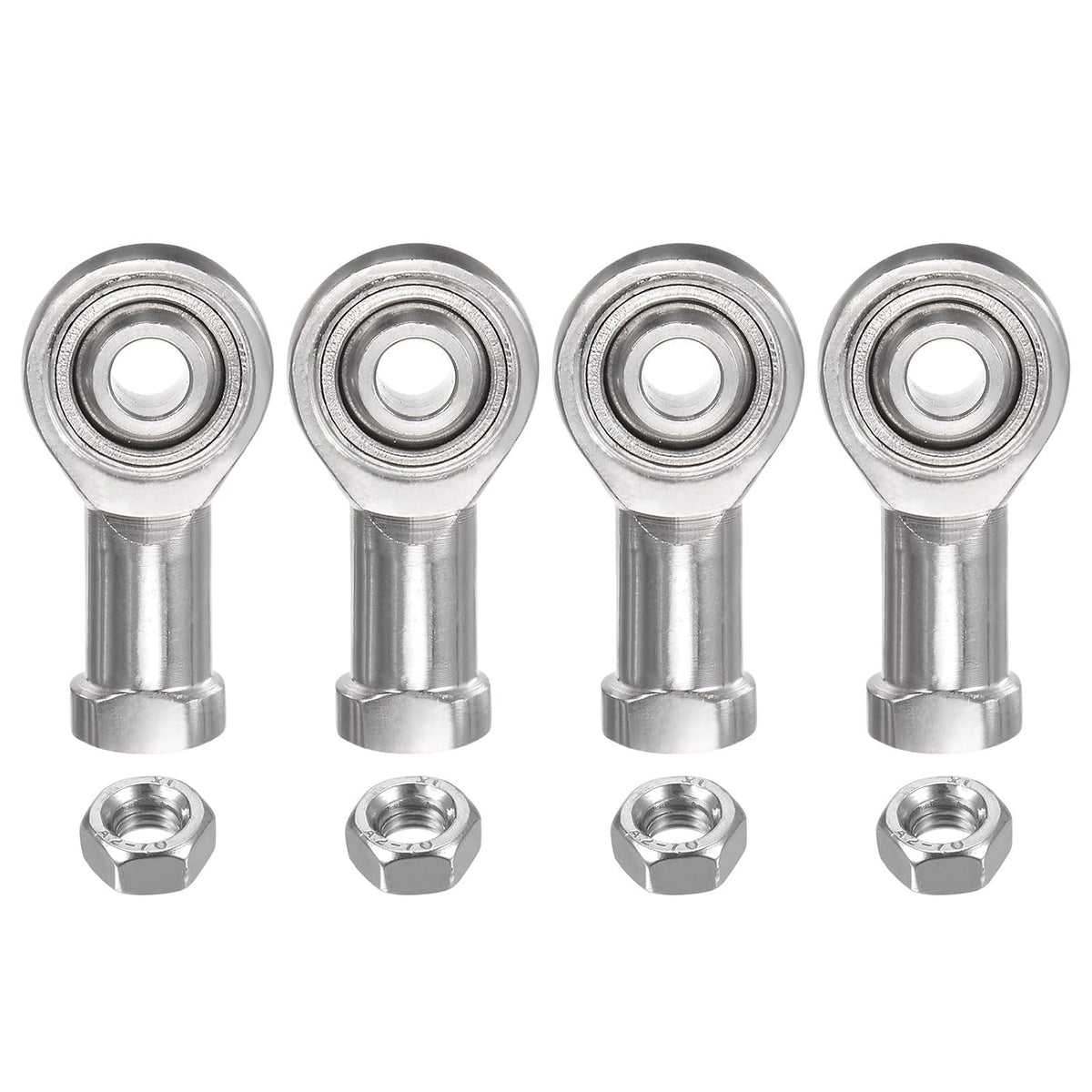 4pcs SSI6T/K Female Rod End Bearing M6 Bore and M6x1.0 Right Hand Thread, Stainless Steel Joint Rod Ends, Includes Jam Nuts