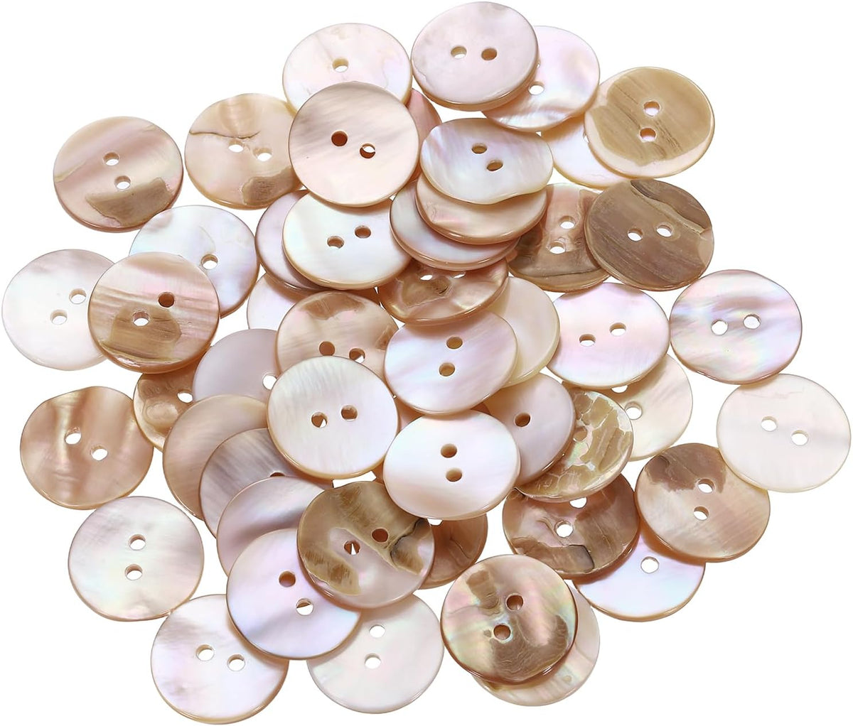 50pcs Natural Shell Buttons, 2 Hole Mother of Pearl Buttons 18mm Sewing Craft Button for Shirt Bag DIY Sewing Crafts Decoration, Purple