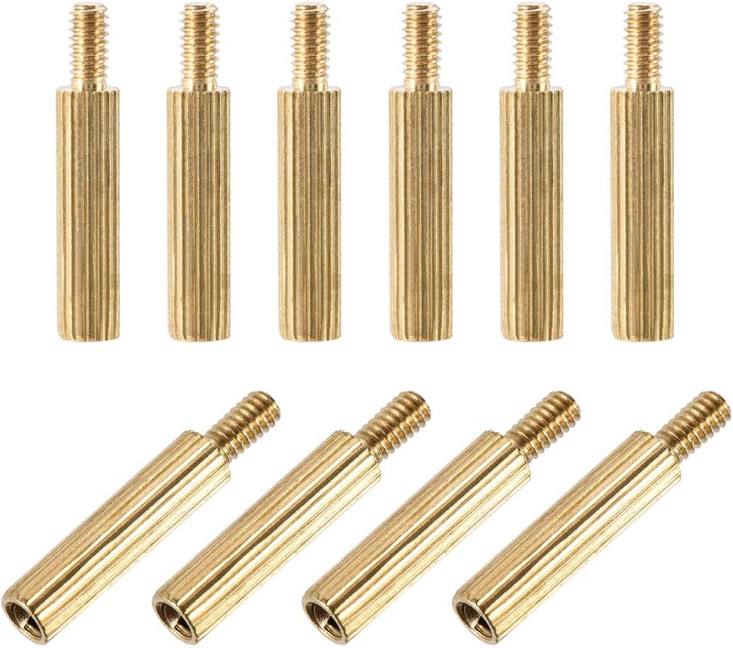 M2x12mm+4mm Male-Female Brass Cylinder Knurled PCB Motherboard Spacer Standoff for FPV Drone Quadcopter, Computer & Circuit Board 60pcs